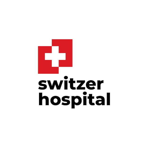 Red cross switzerland flag hospital logo