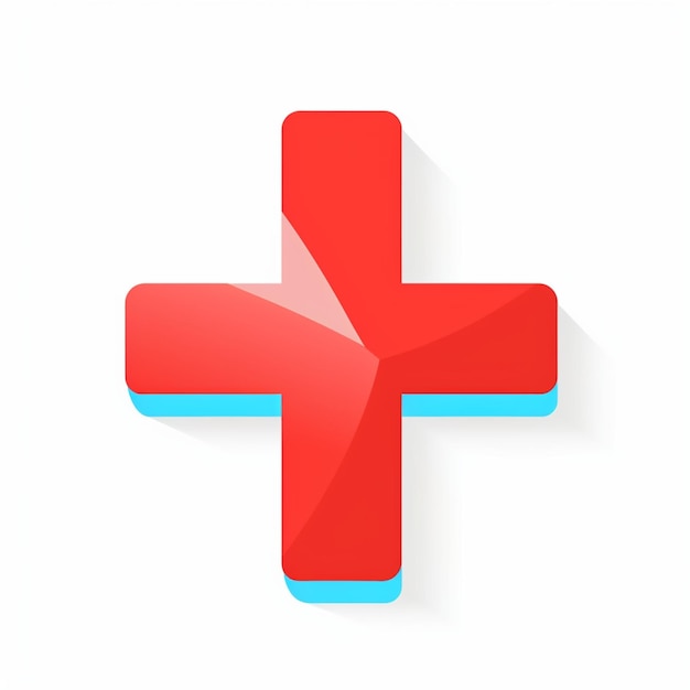 A red cross on a white background