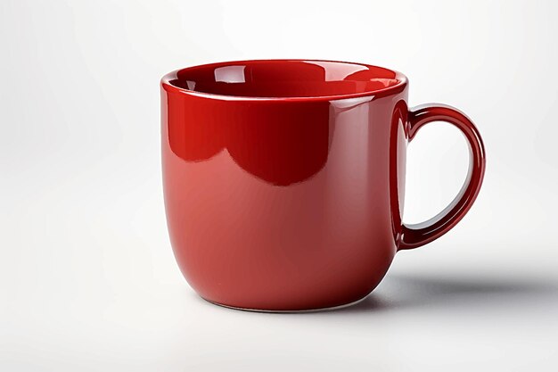 Red cup for coffee and tea on a white background