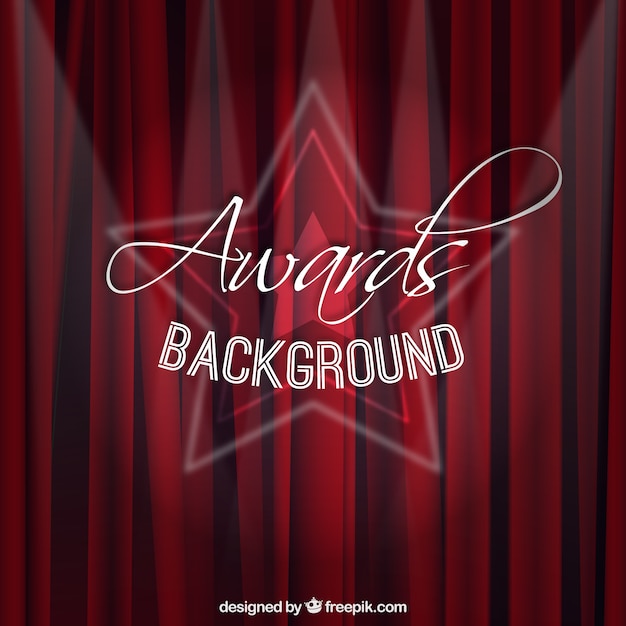 Vector red curtain awards background