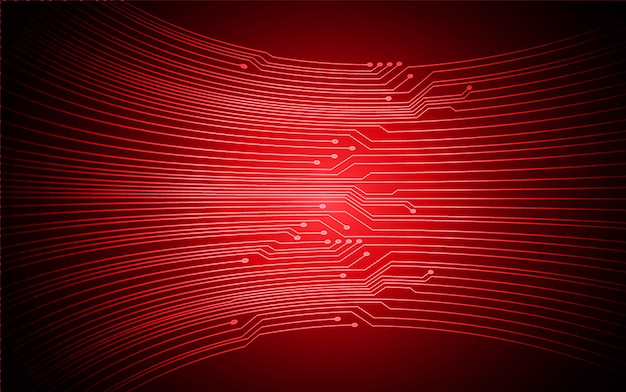 red cyber circuit future technology concept background