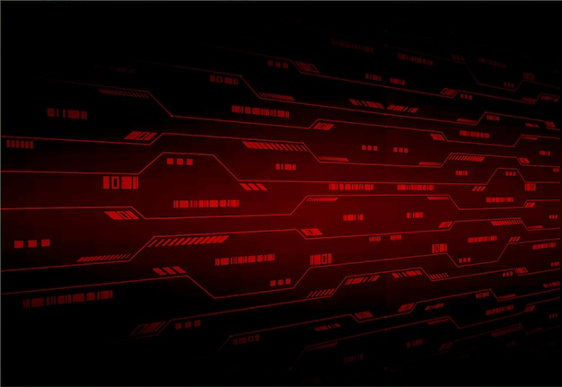 Red cyber circuit future technology concept background