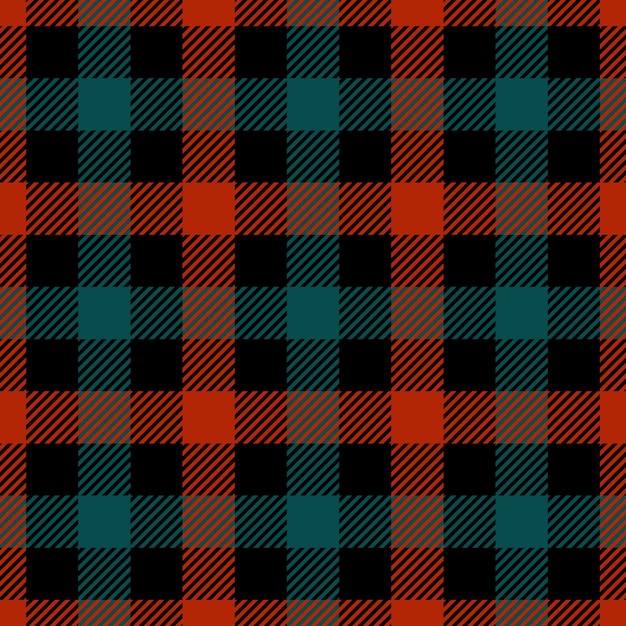 Vector red and dark cyan color gingham check plaid seamless pattern vichy pattern checkered background