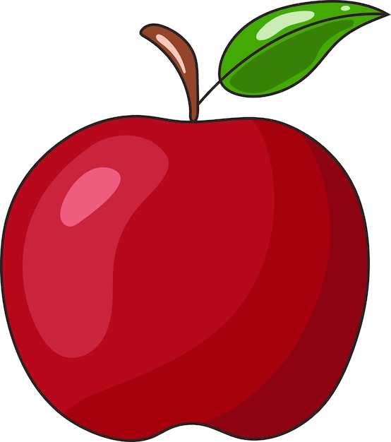 Vector red delicious organic apple sticker illustration graphic element art card