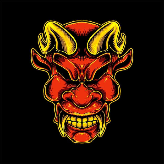 red demon face artwork