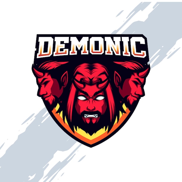 Vector red demon hell mascot