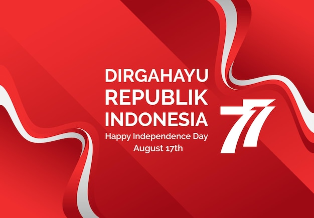 Красный дизайн в честь 77-й годовщины независимости индонезии