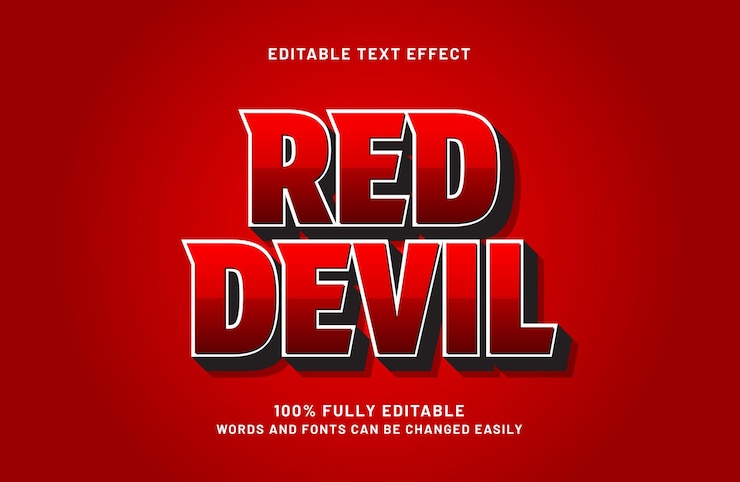 Vector red devil editable text effect