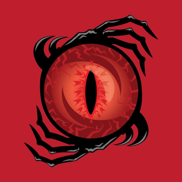 Red devil eyes illustration vector design