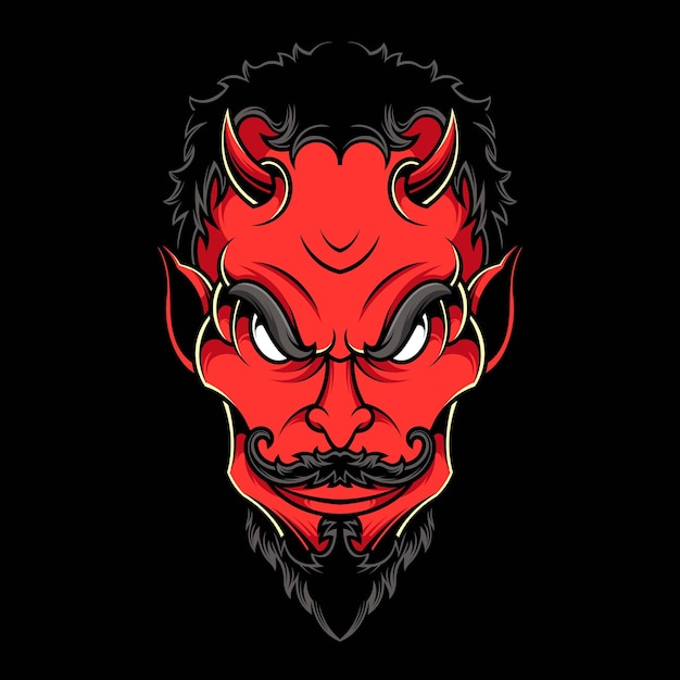 RED DEVIL HEAD-illustratie