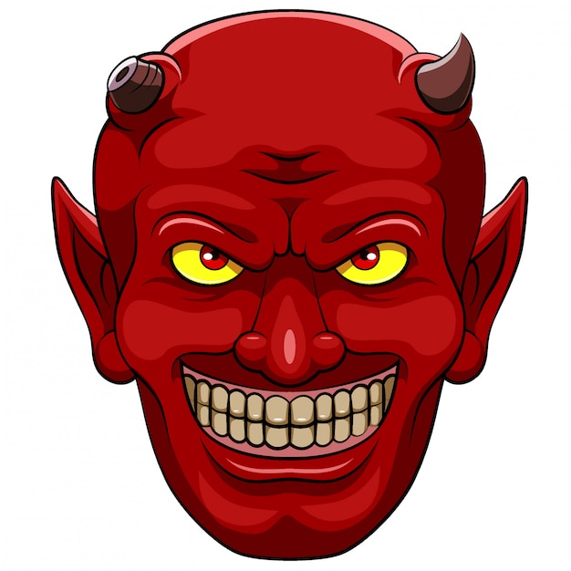 Vector red devil head mascot of illustration