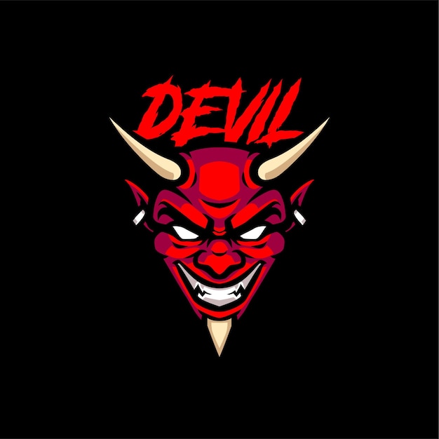 ベクトル 赤い悪魔の頭のマスコットのロゴ