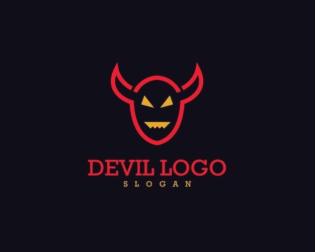 Red devil line logo vettoriale e modificabile