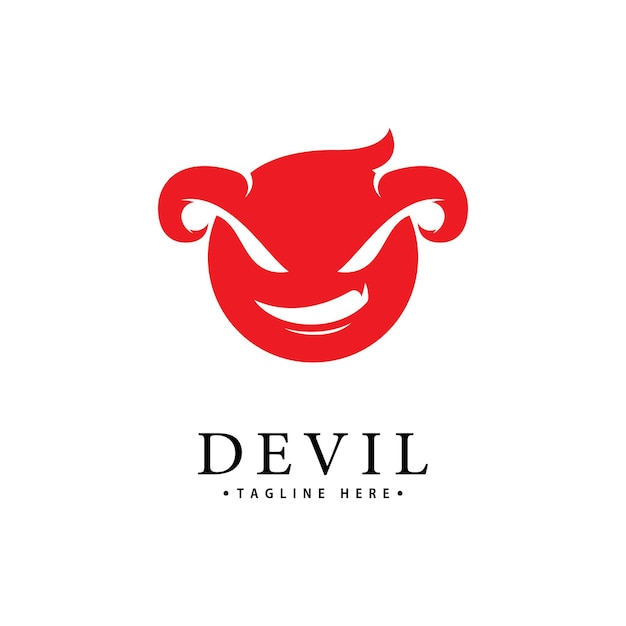 Modello icona vettore logo red devil