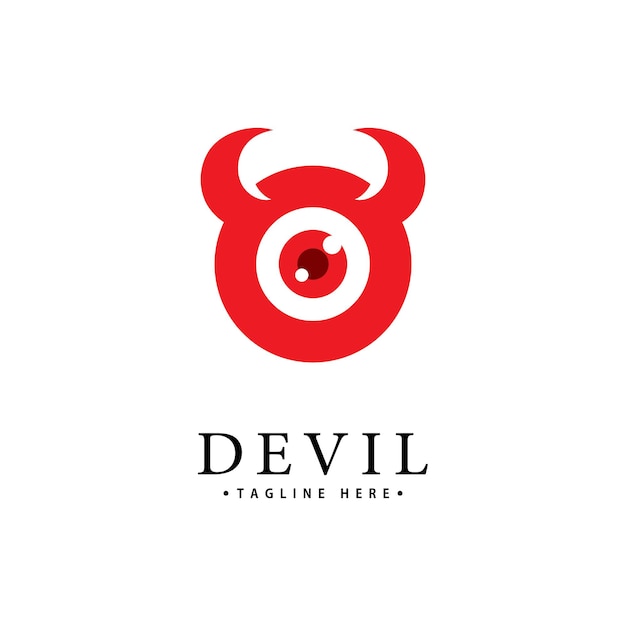Modello icona vettore logo red devil