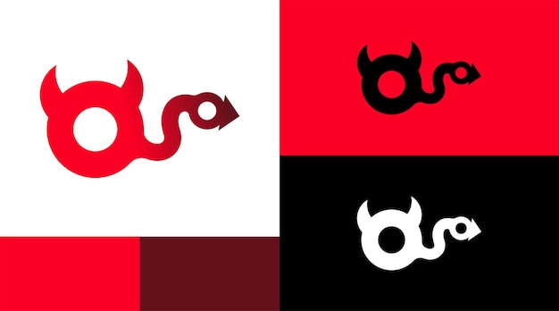 Red Devil Monogram spellen Logo ontwerpconcept
