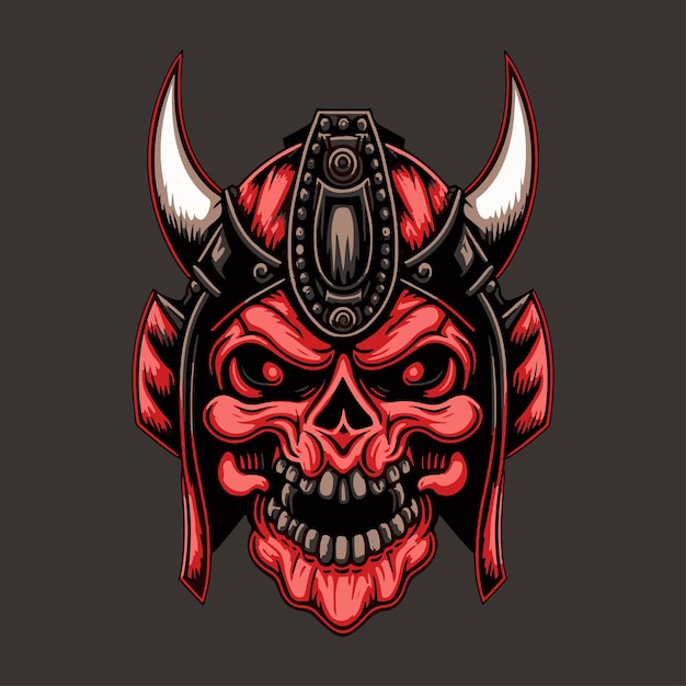 Vector red devil oni mascot