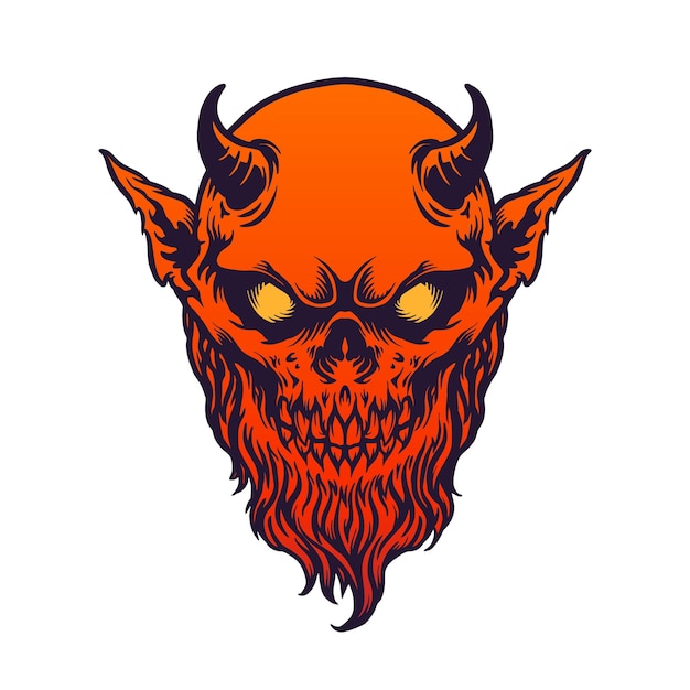 Red Devil Satan Horn with beard