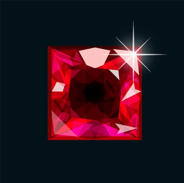 Vector red diamond cartoon vector illustration