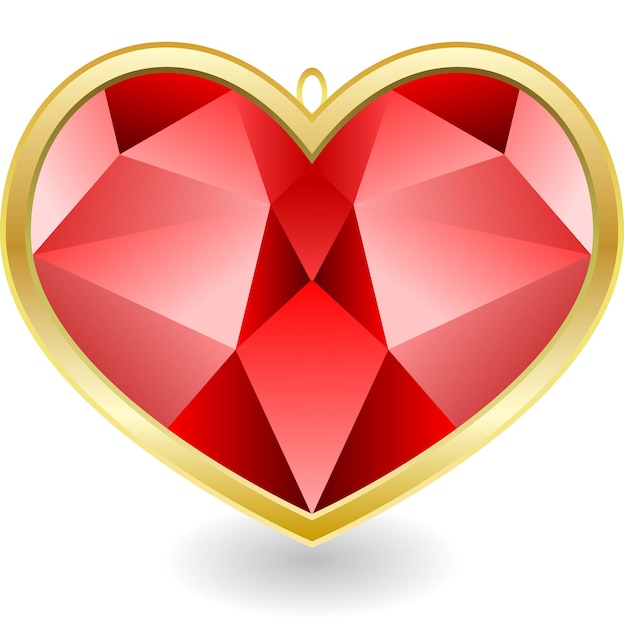 Vector red diamond heart