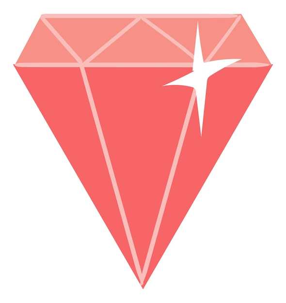 Red diamond icon Sparkling gem Wealth symbol