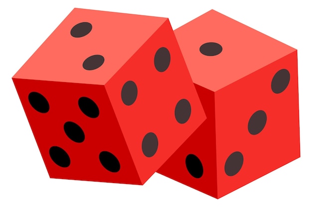 Red dice pair Luck symbol Random icon