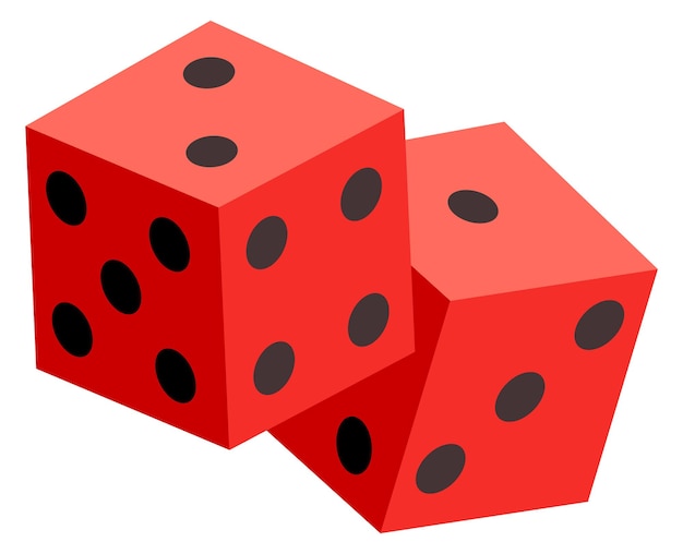 Красный значок кубиков Азартные игры кубики Шанс символ