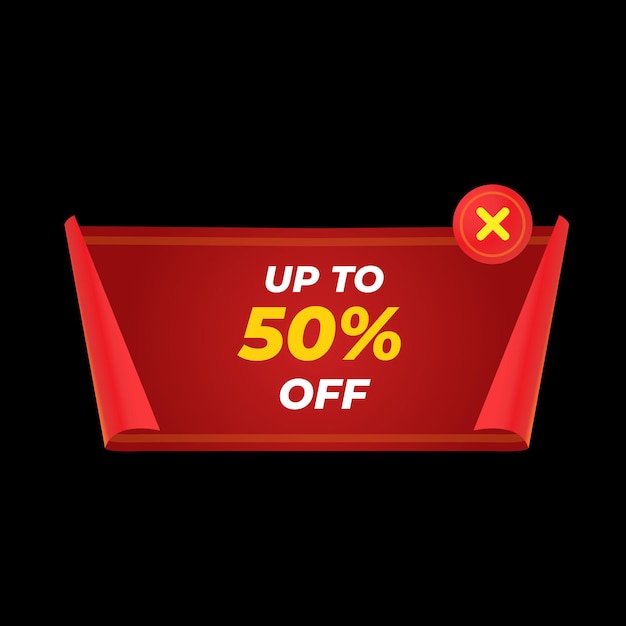 Red discount 50 percent off