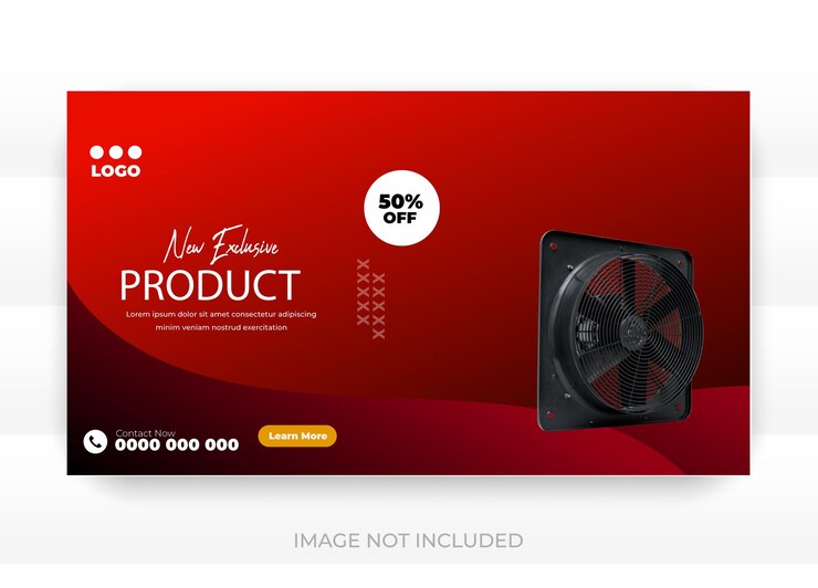 वेक्टर a red display with a black fan on it