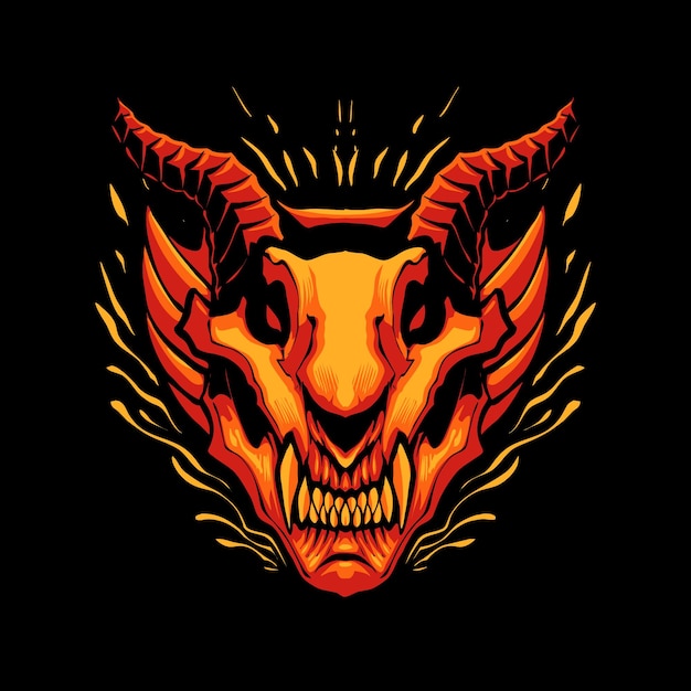 The red dragon head illustration vector