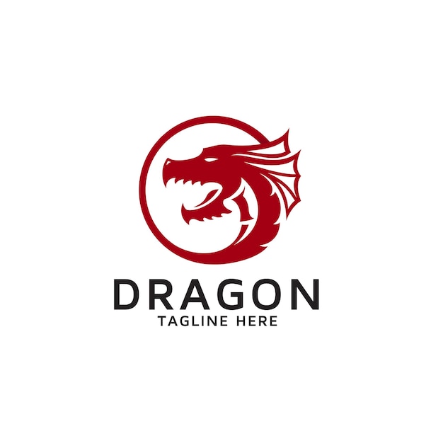 Vector red dragon logo