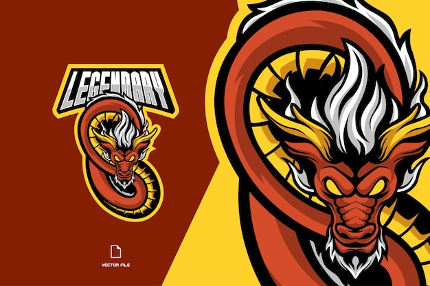 red dragon mascot logo for sports game team