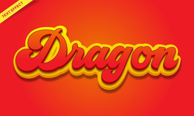 Red dragon  text effect  design