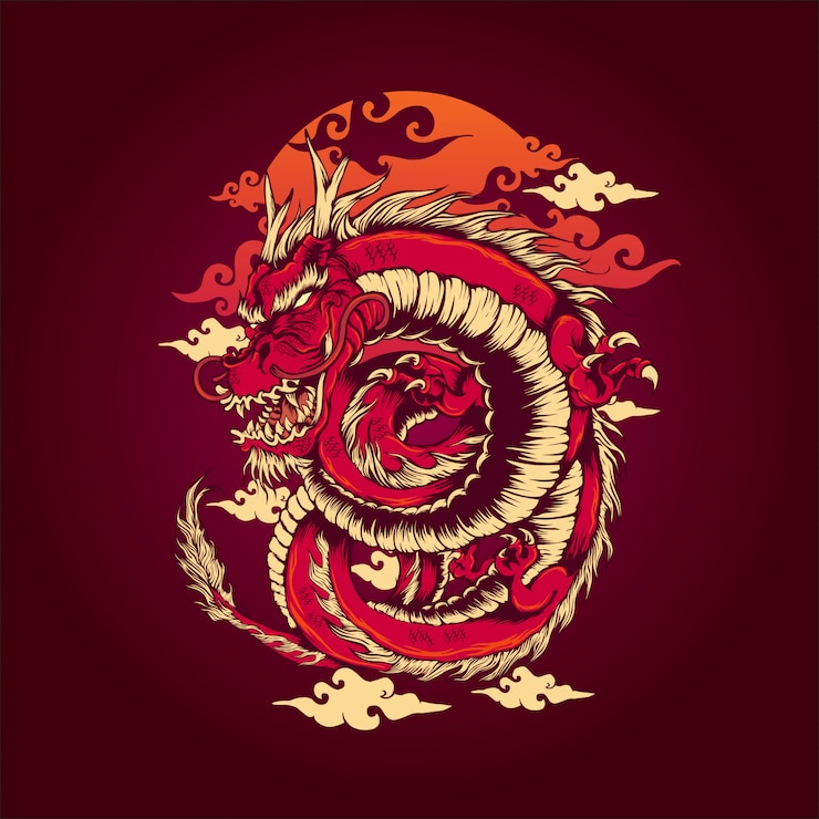 Vector the red dragon 