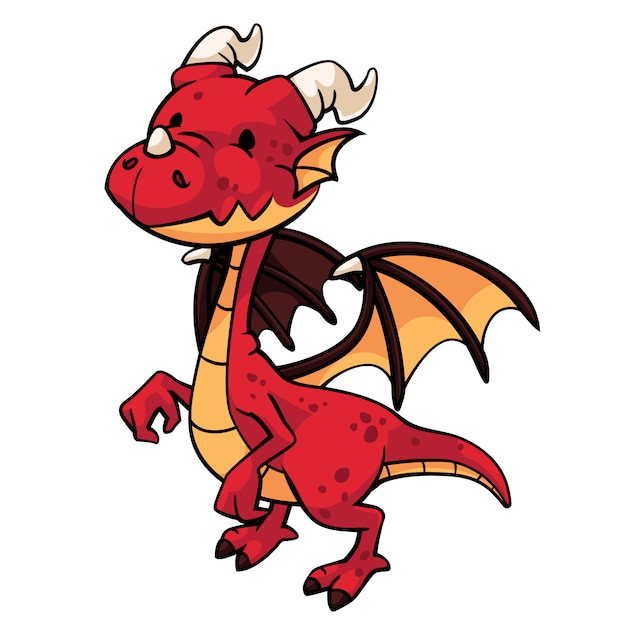 Vector red dragon