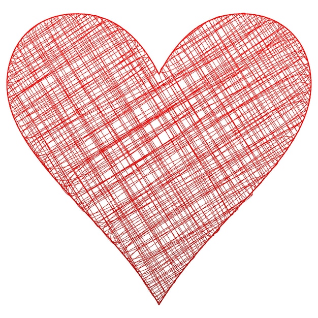 Red drawing heart symbol