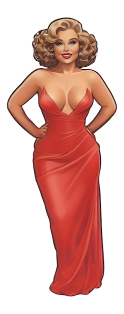 Red dress Model Cartoon