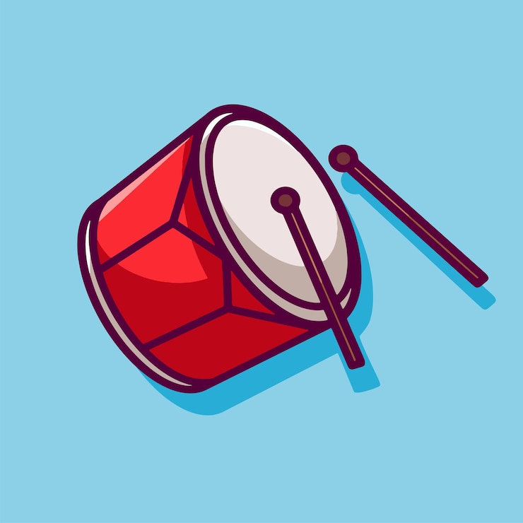 Vector 빨간 드럼 만화