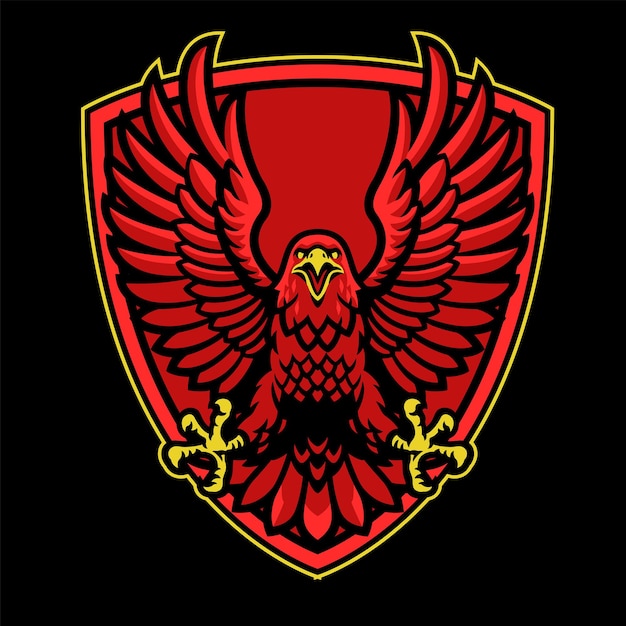 Logo della mascotte dell'aquila rossa sullo scudo