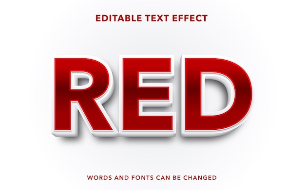 Vector red editable text effect style