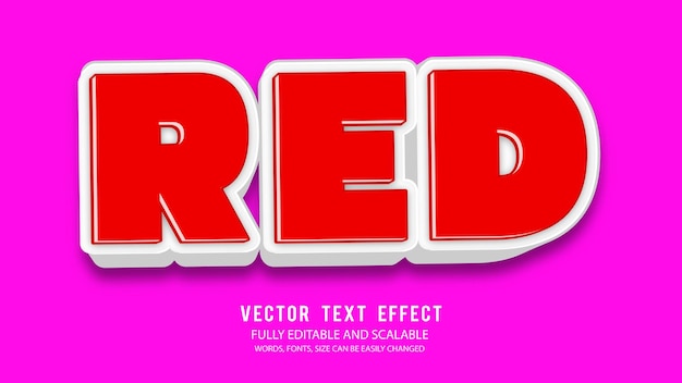 Red Editable Text Effect Vector With Cute Background