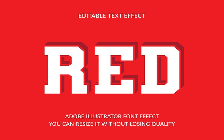 Vector red editable text effect