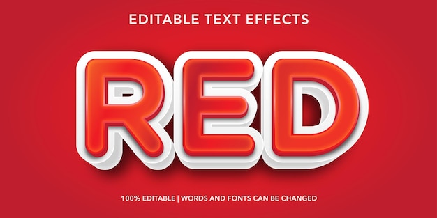 Red editable text effect