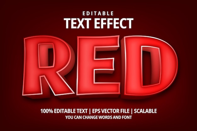 Red editable text effect