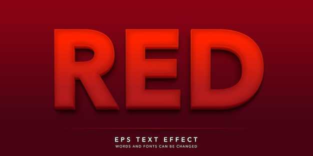 Vector red editable text effect