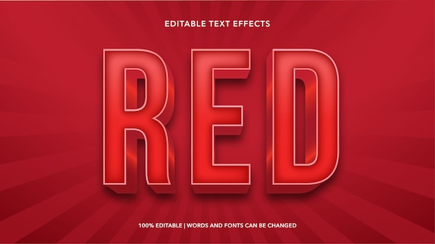 Red editable text effects