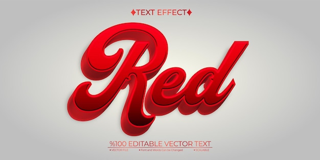 Vector red editable vector 3d text effect