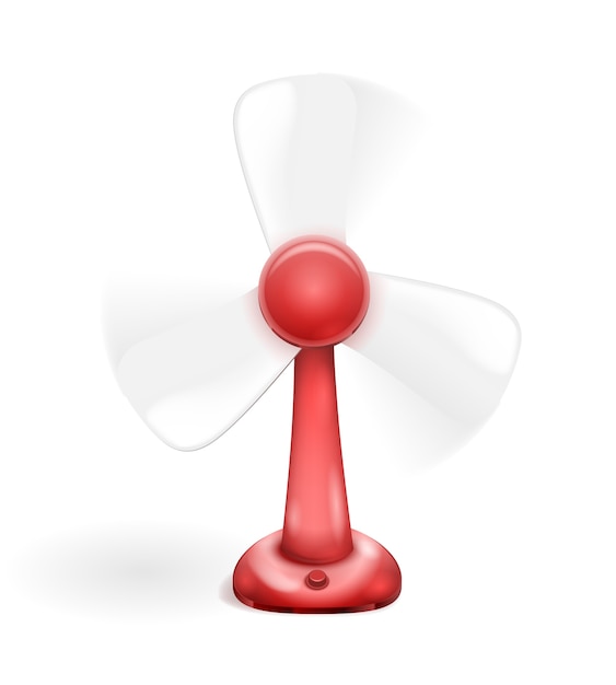 Red electric fan isolated