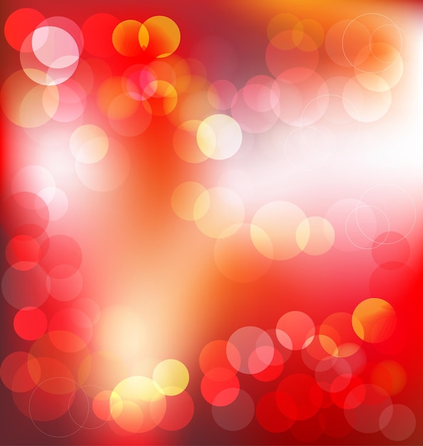 Vector red elegant abstract background with bokeh lights