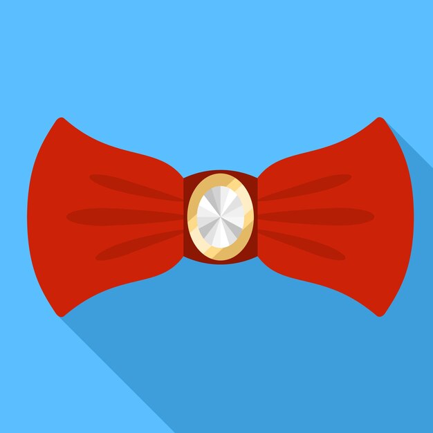 Red elegant bow tie icon flat illustration of red elegant bow tie vector icon for web design